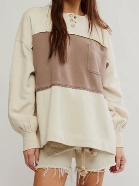 Free People Strawberry Oversized Sweatshirt — Size Large